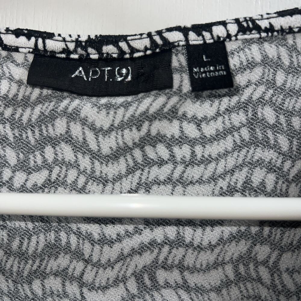 Apt. 9 Black and White Patterned Midi Dress Size Large - Picture 2 of 7